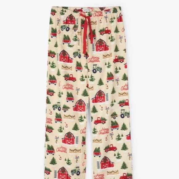 Little Blue House Mens 100% Cotton Flannel PJs Merry Christmas - Picture 2 of 8